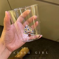 Gobelet en trois dimensions verre épaissi petit déjeuner lait tasse à café boisson tasse haute apparence niveau cadeau de Noël dessin animé tasse