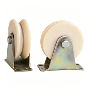 Rouleau de porte à rainure en V à double roulement avec support de montage, robuste, en acier inoxydable, silencieux, fluide, certifié CE, OEM disponible - Product Image 4