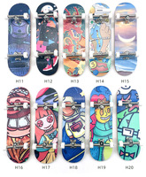 JIESEN Fingerboard en érable Dragon à quatre roues, Mini fingerboard complet personnalisé avec roues à roulements et grip tape