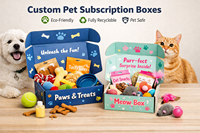 Boîte d'emballage cadeau personnalisée avec impression en relief pour abonnement de marque animale de compagnie |   Boîtes rigides écologiques à fermeture magnétique pour aliments pour chiens et chats