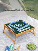 Table de mahjong électrique en bois pliable de luxe moderne, portable pour le camping en plein air et les voyages