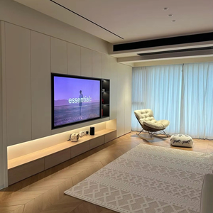 Soporte de TV de madera maciza Gabinete de almacenamiento de <span class=keywords><strong>roble</strong></span> moderno con diseño de plataforma <span class=keywords><strong>flotante</strong></span> Acabado <span class=keywords><strong>natural</strong></span> - Product Image 6