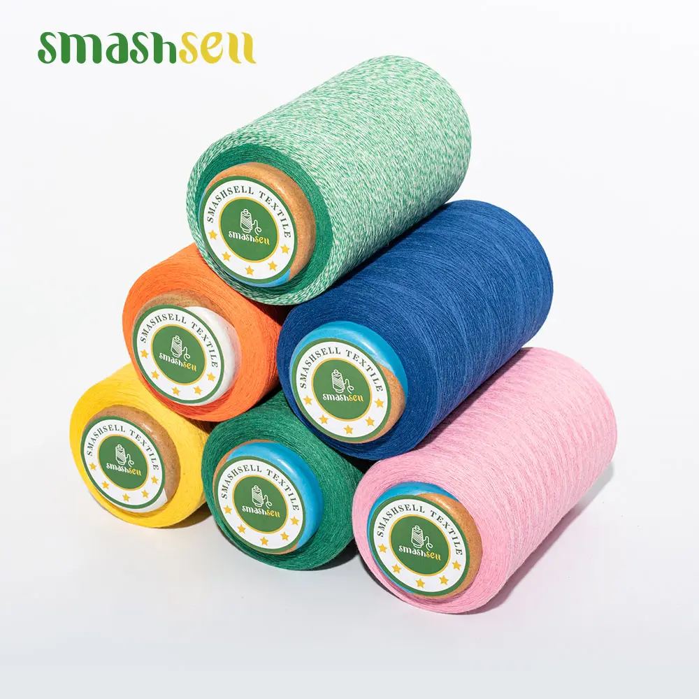 Smashsell Viscose Oe Polyester Sợi Tái Chế Thấp Nóng Chảy Poly Bông Sợi 65/35 Đan Móc Sợi Cho Thảm