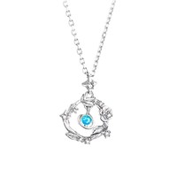 Collier en argent sterling S925 avec zircon Rose Planet, style coréen, minimaliste, chaîne croisée, pendentif pour femme, pour la vie quotidienne