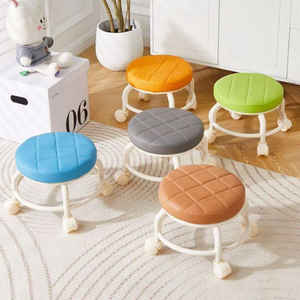 Tabouret pivotant moderne pour la maison, à roulettes universelles en PP, pour enfants, déménagement et travaux ménagers, portable - Product Image 2