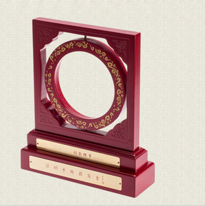 Plaque en bois traditionnelle avec incrustation dorée, rectangle en MDF, récompense pour cadeaux d'affaires, origine Shenzhen - Product Image 3