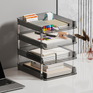 New <strong>Design</strong> Haogle Transparent Clear Desktop Organizer Office Desk Organizer Rack Multi-layer Desktop Storage <strong>Shelf</strong> - Product Image 1