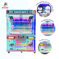 Machine à griffes moderne pour jeux d'arcade, avec éclairage LED, attrape-animaux en peluche, distributeur de prix et de jouets, usage commercial
