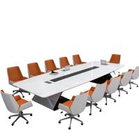 Mesa de Conferencia Modular Extensible de Madera Sólida de Lujo Moderno para 12 Personas con Garantía de 5 Años para Uso Comercial en Oficinas