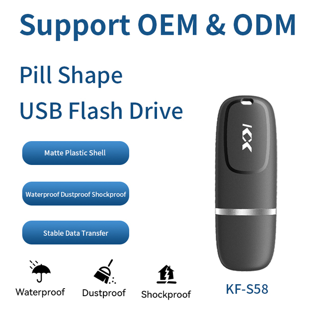 Wholesale Custom Logo Plastic Capsule Mini USB Flash Drive 4GB-256GB USB 2.0/3.0 New Business Gift 1-Year Warranty Model