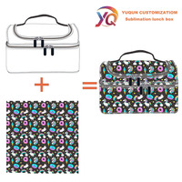 Boîte à lunch imprimée licorne de dessin animé, sac isotherme double couche pour aliments, sac à lunch personnalisé, sac isotherme pour filles à l'école