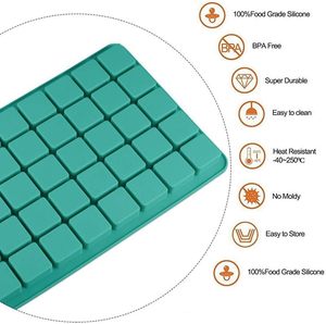 40 khoang Caramel vuông kẹo khuôn sô cô la Nấm cục khuôn Whiskey Ice Cube khay lưới fondant khuôn kẹo Silicone khuôn - Product Image 4