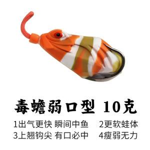 Leurre grenouille en silicone, appât souple bionique, double hameçon, non imprimé, origine Chine, pour la pêche au poisson-cape en eau douce, 70mm 12g - Product Image 5
