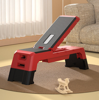 Plateforme de fitness multifonctionnelle 2 en 1 pour entraînement à domicile : stepper aérobique et banc d'haltères pliable inclinable et déclinable