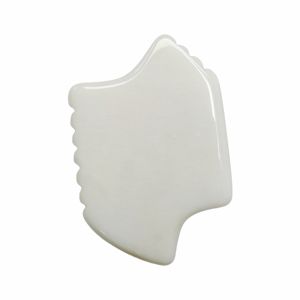 Herramienta popular de belleza: raspador de piel de jade blanco con bordes dentados - Product Image 2