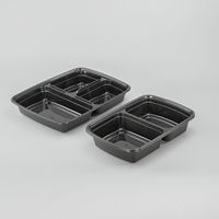 Vente en gros 2 3 compartiments pp plastique déjeuner boîte à bento jetables à emporter congélateur conteneurs pour préparation de repas forts
