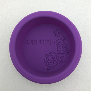 Molde de silicona para jabón de elevación temprana, molde ovalado cuadrado con diseño de abecedario, flor, botella de vino, jabones de grado alimenticio, molde de mano de silicona púrpura - Product Image 4