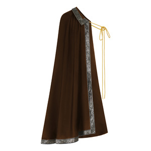 Cape médiévale de pointe pour adulte unisexe en polyester, à une épaule avec garniture, pour cosplay et costume d'Halloween - Product Image 3