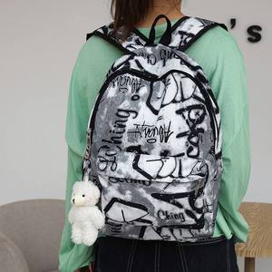 New Junior High School Students Schoolbag Personalized Letters Prints Shoulder Bag <b>Large</b>-<b>capacity</b> <b>Backpack</b> - Product Image 5