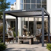 Pergola en aluminium Jiake 6063-T5 avec toit à lames motorisées pour studio d'art, terrasse, jardin, patio, espace extérieur, gazebo, pavillon