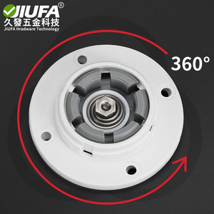 Colgador de pared Jiufa, redondo, de plástico blanco, con rotación de 360 grados, fijación al techo para armario o dormitorio. - Product Image 1