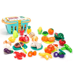 ラッキー・トイズ カスタマイズごっこ遊びキッチン 食材カットフルーツ野菜おもちゃセット 子供用プラスチック製シミュレーション食品カットおもちゃ - Product Image 1