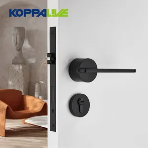 Koppalive Set kunci pintu Interior kamar tidur, gagang pintu kuningan padat mawar untuk pintu Italia