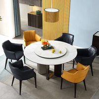 Quanu personnalisé italien moderne rotatif rond 6 places table à manger ensemble table à manger pliante 6 chaises ensemble