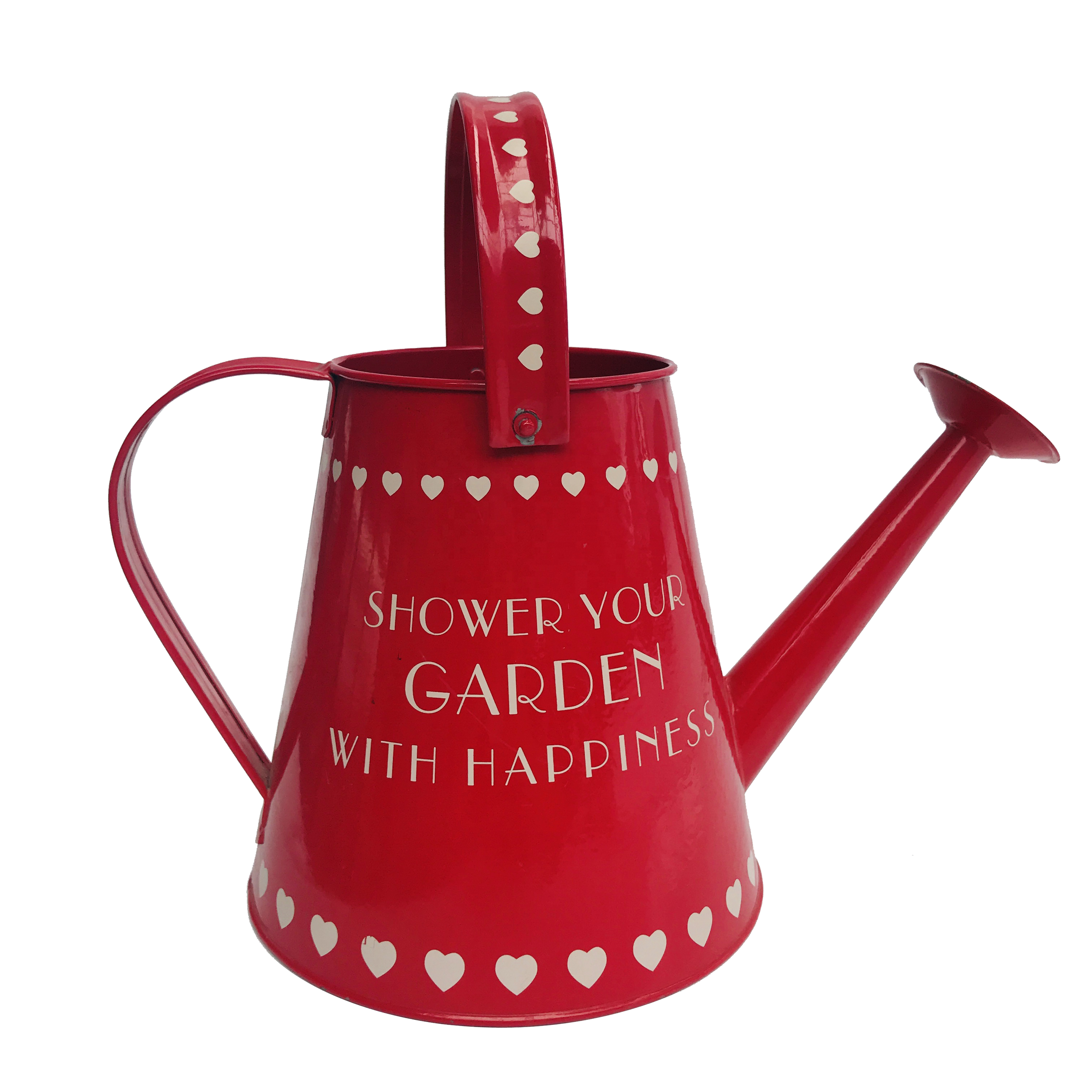 Outdoor and Indoor Powder Coated Printing thick spout Metal Watering Can For Sale