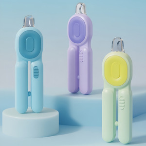 กรรไกรตัดเล็บสัตว์เลี้ยง ไฟ LED ใช้แบตเตอรี่ สำหรับแมว สุนัข เครื่องมือกรูมมิ่ง ดีไซน์พลาสติกเพื่อความปลอดภัย - Product Image 1
