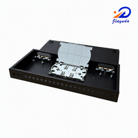 Caja de Terminación de Fibra Óptica de 24 Puertos para Montaje en Pared, Vacía, con Puertos Redondos ST/FC, Panel de Conexión Metálico de Acero Laminado en Frío de 0.8mm, 430x200x44mm