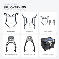 Compatible avec la barre de protection avant et arrière de moto Haojin SY02, porte-bagages arrière en acier haute teneur en carbone