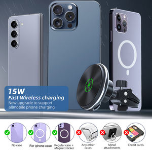 ที่เสถียรที่แข็งแกร่งแม่เหล็ก 15W ชาร์จเร็ว 360 หมุนช่องระบายอากาศ<span class=keywords><strong>โทรศัพท์</strong></span>มือถือติดที่วางโทรศัพท์ในรถยนต์เครื่องชาร์จไร้สายสําหรับ iPhone 15 - Product Image 6