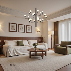 FLOS Chandelier Gold Round E27 <b>LED</b> <b>Light</b> Source 3-5M Irradiation Area Modern Living Room Dining Room Pendant <b>Light</b> - Product Image 2