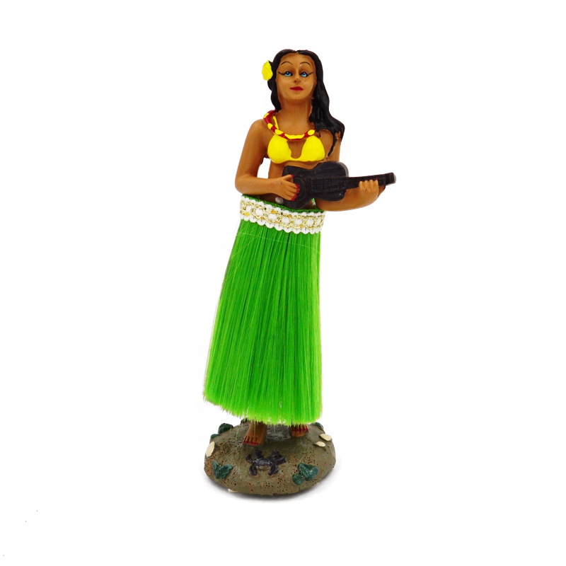 Boneca Hula Girl Havaiana com Ukulele para Painel de Carro