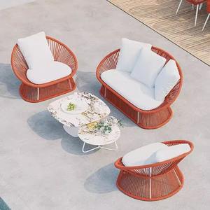 Conjunto de Muebles de Jardín de Ratán para Exteriores, Estructura de Aleación de Aluminio, Diseño Contemporáneo Impermeable para Patio, Balcón, Villa, Hotel - Product Image 3