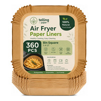 FOOD SAFE Doublures en papier carrées jetables non blanchies robustes pour friteuse à air chaud, 6,5/8 pouces, personnalisables OEM