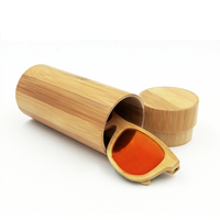Boîte à lunettes ronde en bois véritable sculptée en creux personnalisée étui à lunettes de soleil en bambou étui à lunettes en bambou avec logo personnalisé étui à lunettes en bambou