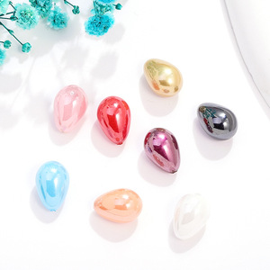 Colorful Abs Imitation Pearl Teardrop <b>Beads</b> For Jewelry Making 10mm <b>Plastic</b> Resin DIY Accessories Yiwu Spring 2024 - Product Image 1