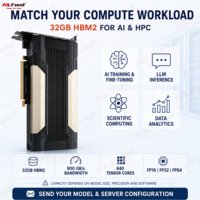 V100 32GB Tensor Core GPU Berpendingin Kipas untuk AI Deep Learning Workstation Bekas/Baru PCIe 4.0 X16 7nm DirectX 12 1710MHz
