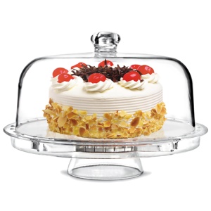 Hot bán acrylic đa chức năng bánh đứng với mái vòm nắp bìa đa chức năng phục vụ Platter và bánh tấm - Product Image 1