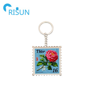 Portachiavi con Logo personalizzato con fiore personalizzato fin troppo bene portachiavi portachiavi con Logo personalizzato carta Co Cat Love francobollo Llavero - Product Image 2