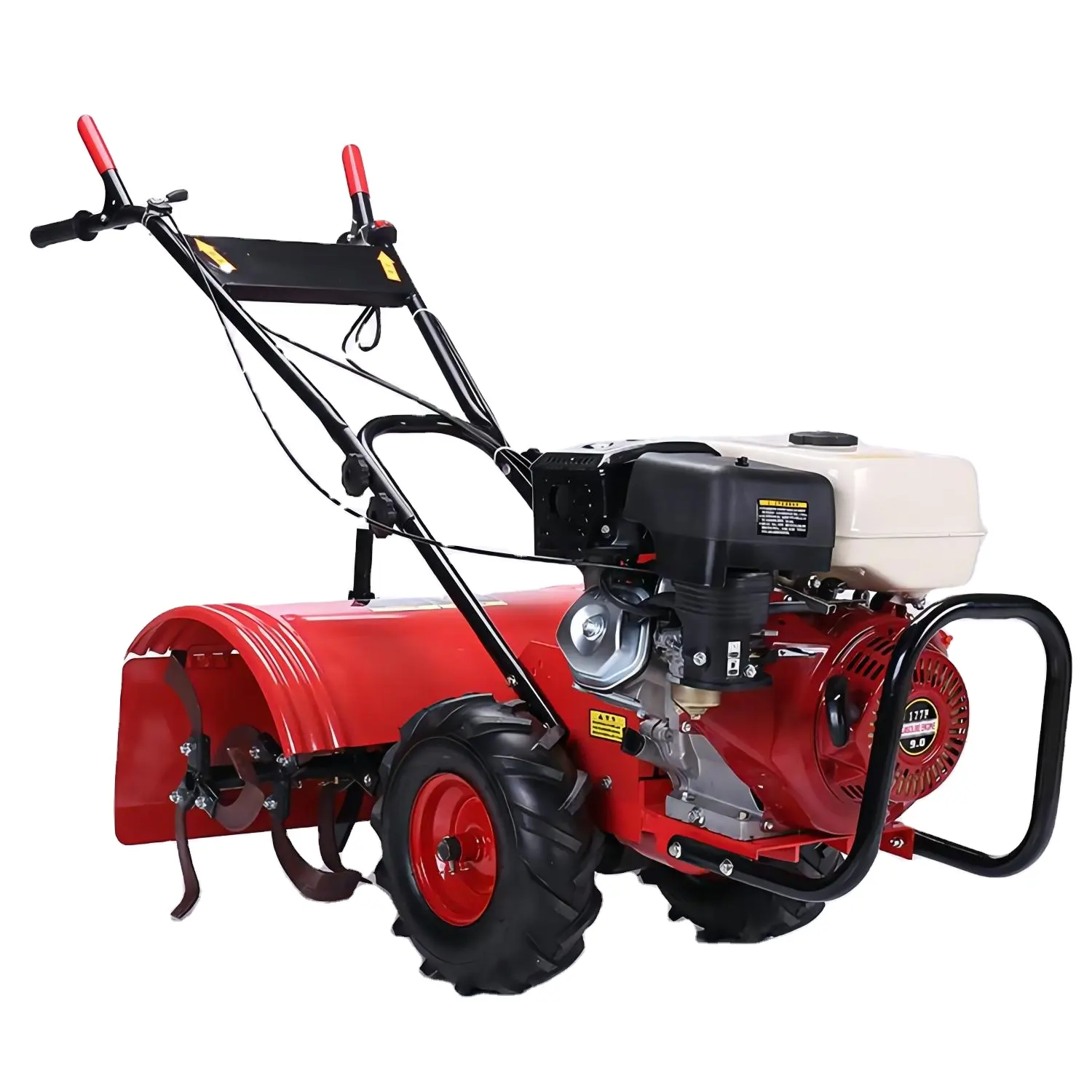 New type of agricultural machinery with plow for ditching and weeding, four-wheel drive rotary tiller and soil loosening machine