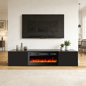 Meuble <span class=keywords><strong>TV</strong></span> autoportant 72'' avec protection contre la surchauffe, design moderne et luxueux avec foyer intégré pour la maison - Product Image 1