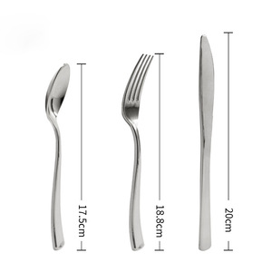 Ensemble de couteau, <span class=keywords><strong>fourchette</strong></span> et cuillère jetables en <span class=keywords><strong>plastique</strong></span> durable pour hôtels, ustensiles de cuisine occidentaux modernes, <span class=keywords><strong>argent</strong></span> et acier inoxydable - Product Image 6