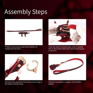 YOCY Leather Testicle Toy Adjustable Ball Stretcher Crusher CBT with Chain Strap Cock Ball Male Bondage Gear Sex Toy for Men Gay - Product Image 3