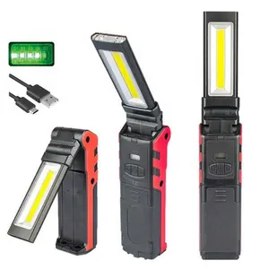 Складной светодиодный фонарик COB с плавным затемнением, магнитный перезаряжаемый рабочий светильник USB для ремонта автомобиля, кемпинга, фонари