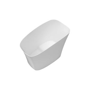 Bañera Ovalada Independiente Moderna Maydon, Bañera de Superficie Sólida Blanca Mate, Diseño de Baño Elegante, Piedra Artificial Moderna - Product Image 1