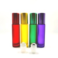 Flacons à bille vides pour huiles essentielles 10 ml en verre coloré, rechargeables, pour produits de beauté et de soins personnels