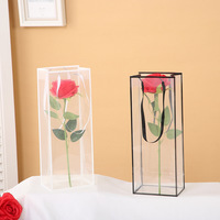 Recyclable Transparent Étanche PP Fleur Sac De Transport Clair Cadeau Sacs À Provisions avec Poignées